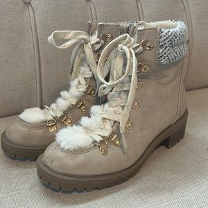 Cute furry combat boots